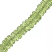 Perle rondelle sfaccettate - Heishi in pietra gemma 5x2 mm - Peridot x20