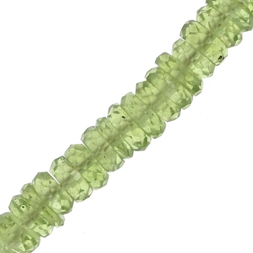 Perle rondelle sfaccettate - Heishi in pietra gemma 5x2 mm - Peridot x20