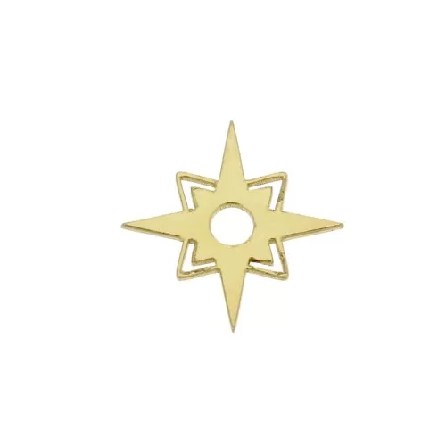 Componente stella da incollare - esclu Perles & Co 10.5 mm Dorato oro fino x1