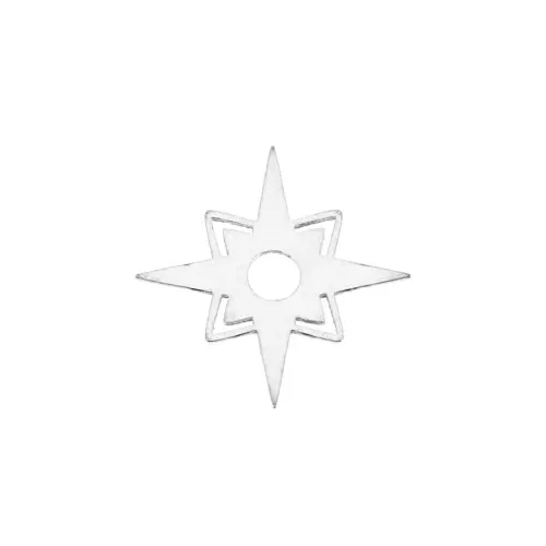 Componente forma di stella da incollare - esclu Perles & Co 10.5 mm Placcatura argento fino x1