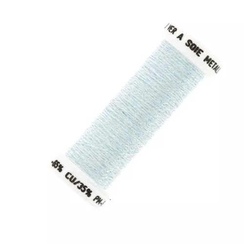 Filo da ricamo metallizzato intrecciato 4 -Au ver à soie- Blu chiaro (094) x10m