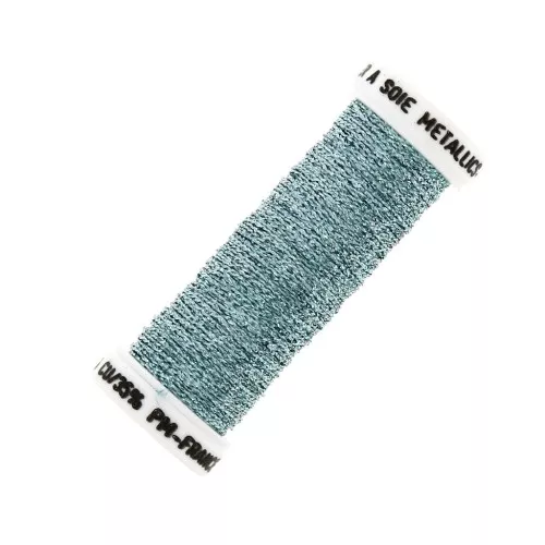 Filo da ricamo metallizzato intrecciato 4 -Au ver à soie- Blu acciaio (014) x10m