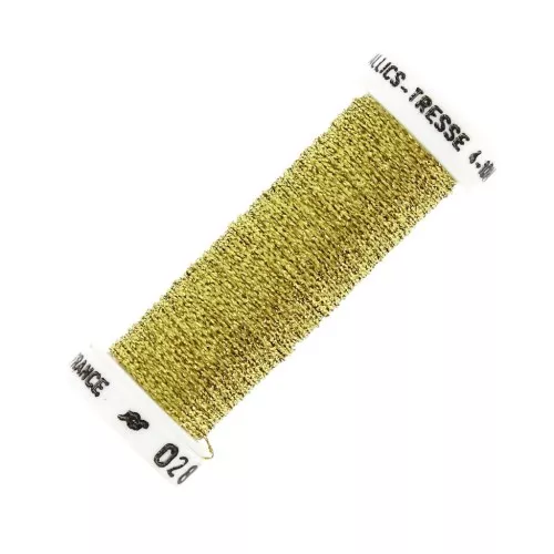 Filo da ricamo metallizzato intrecciato 4 -Au ver à soie- Dorato (028) x10