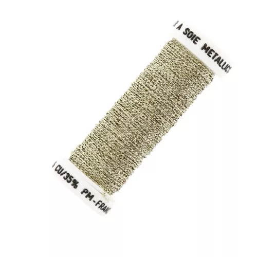 Filo da ricamo metallizzato intrecciato 4 -Au ver à soie- Oro pallido (030) x10