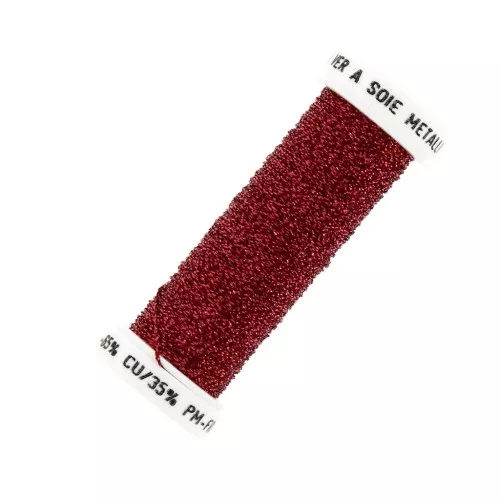 Filo da ricamo metallizzato intrecciato 4 -Au ver à soie-  Rosso (031) x10