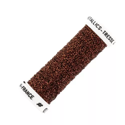 Filo da ricamo metallizzato intrecciato 4 -Au ver à soie- Ramato Nero (020) x10m