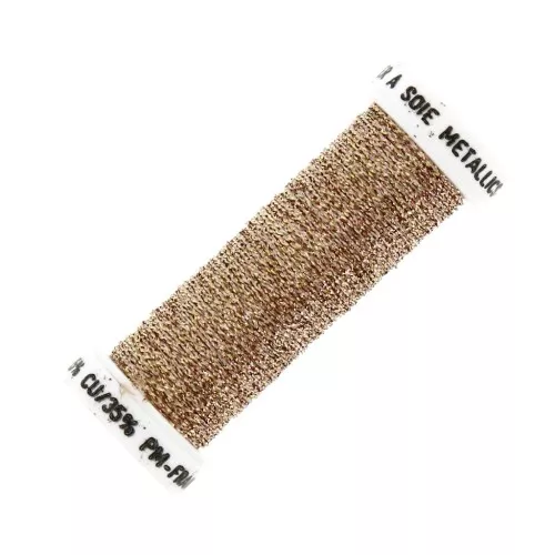 Filo da ricamo metallizzato intrecciato 4 -Au ver à soie- Dorato Bronzo (221) x10