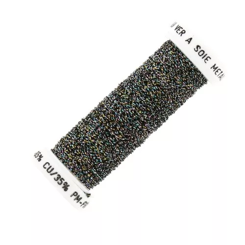 Filo da ricamo metallizzato intrecciato 4 -Au ver à soie- Multi scuro (034) x10m