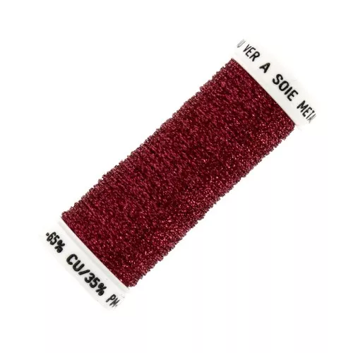 Filo da ricamo metallizzato intracciato 16 au ver à soie rosso 031 x10cm