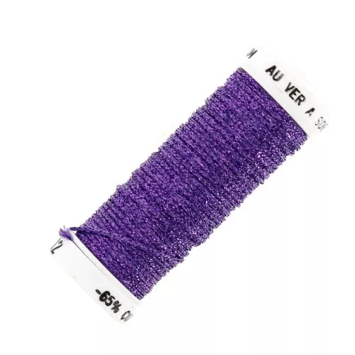 Filo da ricamo metallizzato intracciato 16 au ver à soie viola 012  x10cm