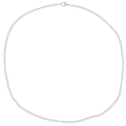 Girocollo maglia ovale mm. 3,3x2,7 Placcatura argento fino x 45 cm