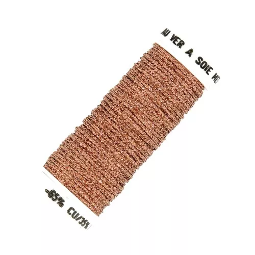Filo da ricamo metallizzato intrecciato 16 Au ver à Soie ramato 021 x10m