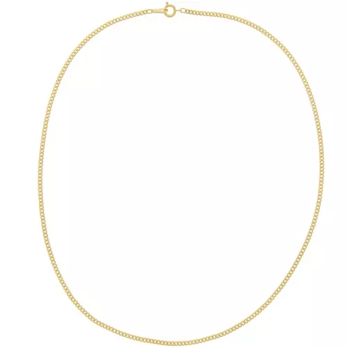 Girocollo maglia piatta mm. 3x2 Dorato con oro fino x 45 cm
