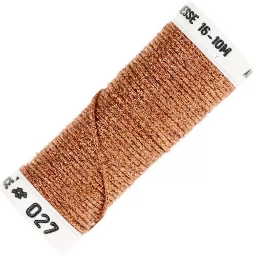 Filo da ricamo metallizzato intrecciato 16 Au ver à Soie Arancione ramato 27 x10m