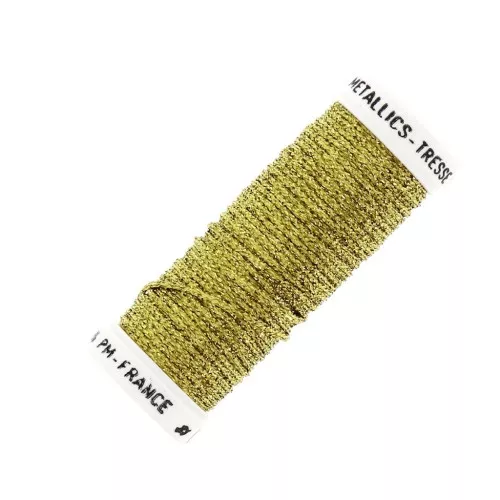 Filo da ricamo metallizzato intrecciato 16 Au ver à Soie Dorato 028 x10m