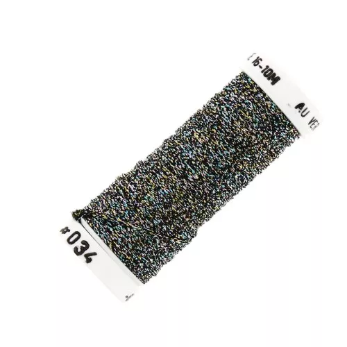 Filo da ricamo metallizzato intracciato 16 au ver à soie multi scuro 034 x10cm