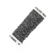 Filo da ricamo metallizzato intracciato 16 au ver à soie nero argentato 19 x10cm