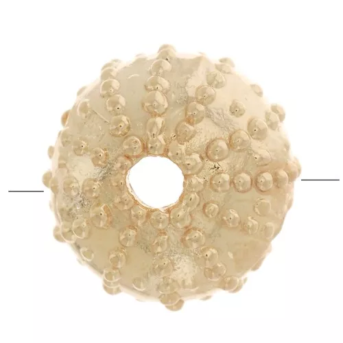 Perla riccio 3 fori 9.5 x 6.5 mm Placcato oro 3 micron x1