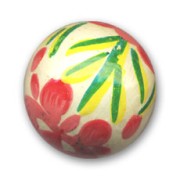 Perla tonda in legno mm. 19 Ecrù/Verde x1|raw }}