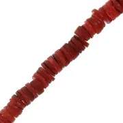 Perle Heishi conchiglia 6 mm Rosso x40 cm