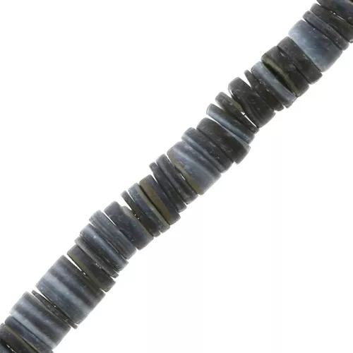 Perle Heishi conchiglia 6 mm Grigio x40 cm