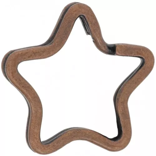 Portachiavi stella mm. 32 rame antico x1