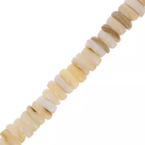 Perle Heishi conchiglia 6 mm Naturel marrone x38 cm