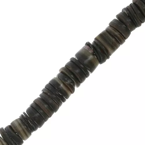 Perlie Heishi conchiglia 5 mm Naturel Marrone x40 cm