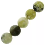 Perle rotonde 10 mm pietra gemma Serpentina x5