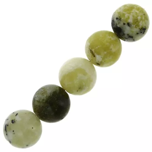 Perle rotonde 10 mm pietra gemma Serpentina x5