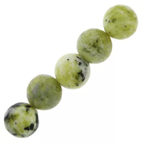 Perle  rotonde 8 mm pietra gemma Serpentina x10