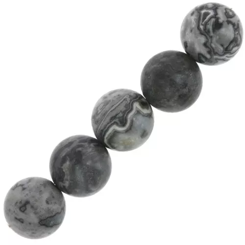 Perle rotonde in pietra gemma 10 mm - Map Stone x5