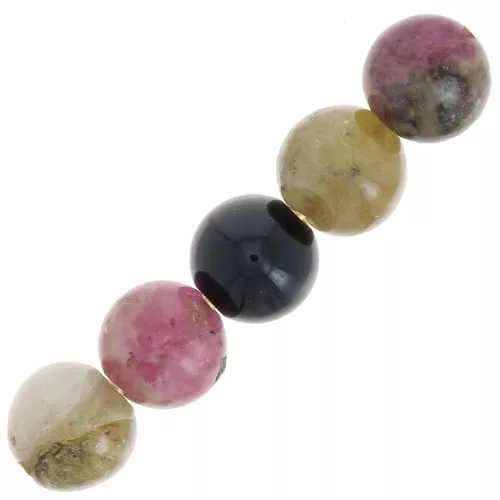 Perle rotonde 4 mm pietra gemma - Tormalina x20