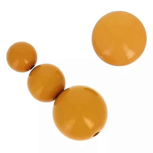 Assortimento di 26 perle e 2 cabochon in resina opaca 6-8-10mm -Mostarda