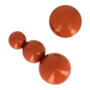 Assortimento di 26 perle e 2 cabochon in resina opaca 6-8-10 mm -Terracotta