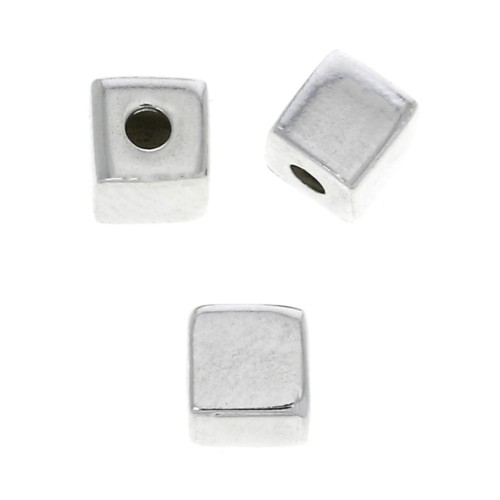 Cubo 4 mm in Argento 925 per creazioni di bigiotteria x1