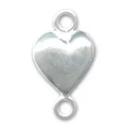 Intercalare cuore 2 anellini mm. 14x8 Argento 925 x1