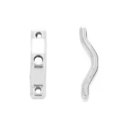 Intercalari   3 BowTrio 18x4 mm Argento invecchiato x10