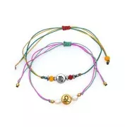 Perla rotonda piatta metallo 8 mm - Segno zodiacale Pesce - Arg. invecchiatox1