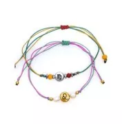 Perla rotonda piatta in metallo 8 mm - Segno zodiacale Cancro- Arg. invecchiatox1