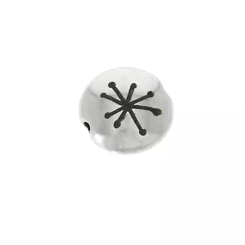 Perla rotonda piatta metallo 8 mm-Simbolo costellazione-Argentato invecchiatox1