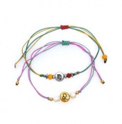 Perla rotonda  piatta in metallo 8 mm - Segno zodiacale Cancro - Dorato x1