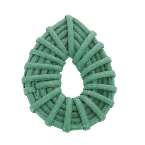 Pendente goccia in legno intrecciato 45x35 mm - Veraman effetto madreperla x1