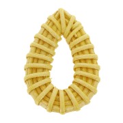 Pendente goccia in legno intrecciato 45x35 mm - Giallo effetto madreperla x1|raw }}