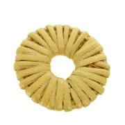 Pendente rond - anello in legno intrecciato 40 mm - Giallo effetto madreperla x1