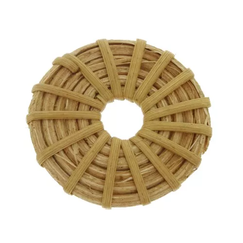 Pendente rotondo - anello in legno intrecciato 40 mm - Naturale x1
