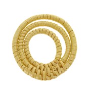 Pendente 3 anellox in legno intrecciato 42 mm - Giallo effetto madreperla x1