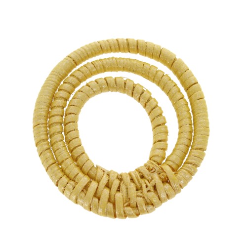 Pendente 3 anellox in legno intrecciato 42 mm - Giallo effetto madreperla x1