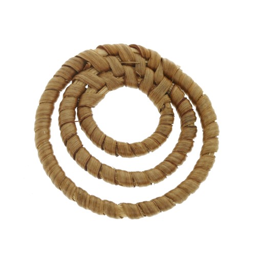 Pendente 3 anelli in legno intrecciato 42 mm - Naturale  x1