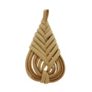 Pendente goccia in legno intrecciato 47x23 mm - Naturale x1|raw }}